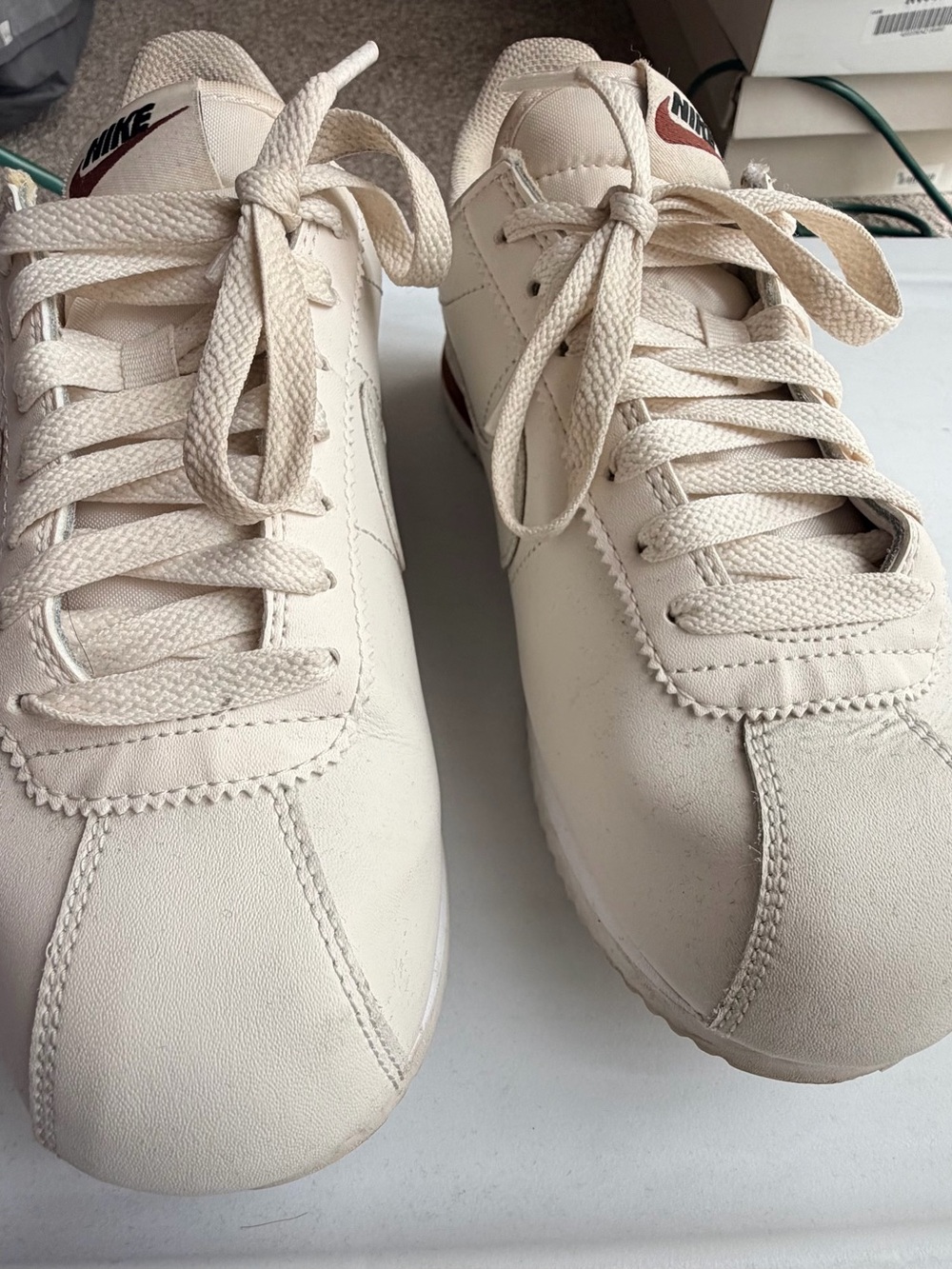 Nike Classic Cortez Cream & Brown Leather Sneakers